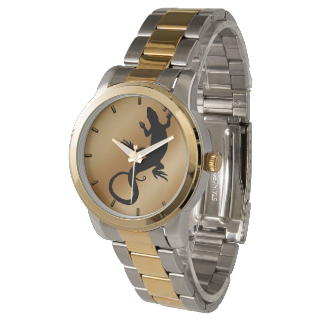 Lizard Art Watch Cool Reptile Art Wrist Watch (Angled)