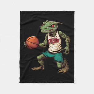 Lizard Basketball Fleece Blanket