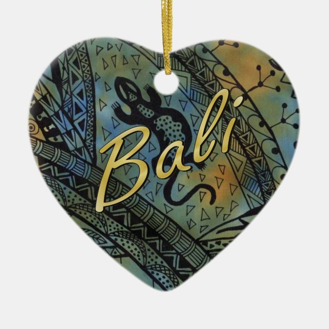 Lizard Batik Ceramic Ornament (Front)