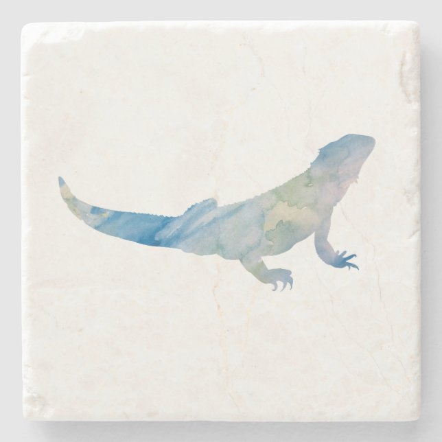 Lizard Beach Marble Stone Coaster (Front)