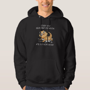 Lizard Beardie Ate My Homework Cute Bearded Dragon Hoodie