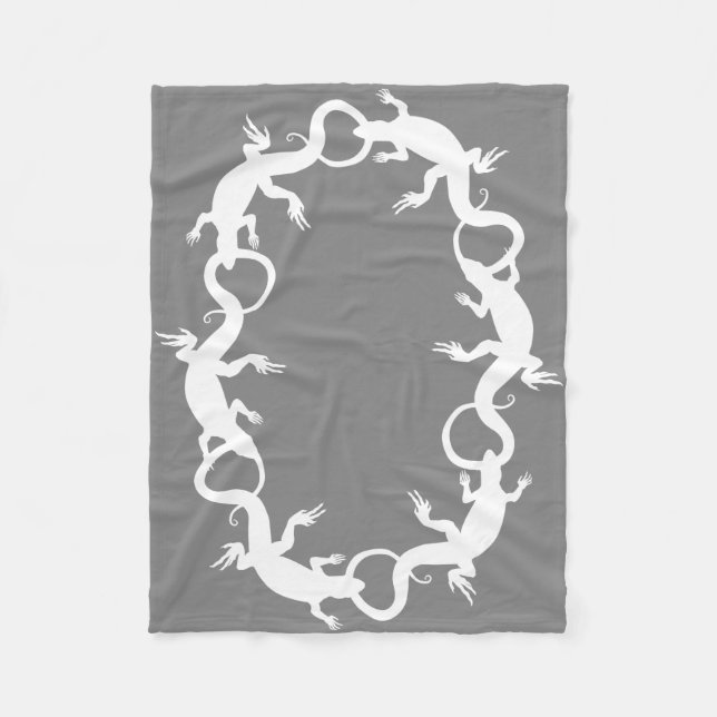 Lizard Blanket Cool Lizard Art Fleece Blanket (Front)