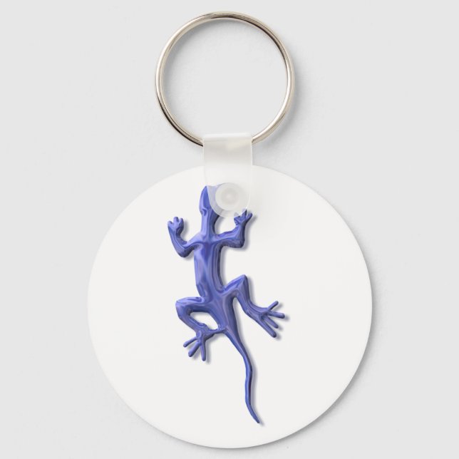 Lizard-blue glass key ring (Front)