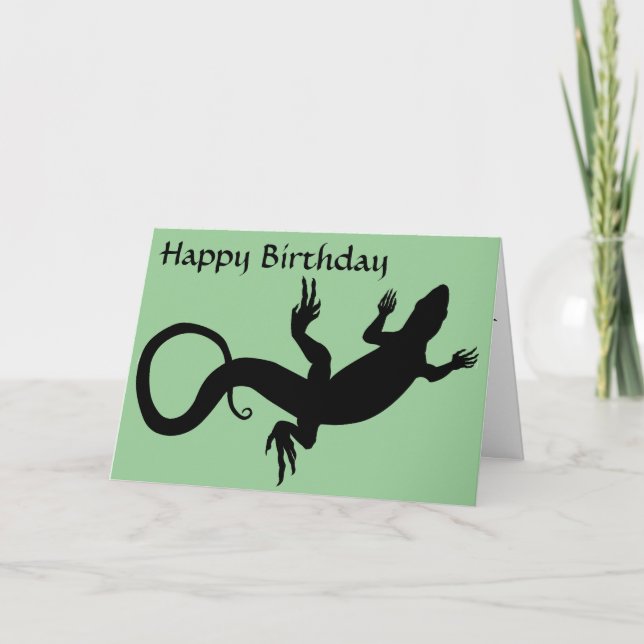 Lizard Card Reptile Art Blank Greeting Card Custom (Front)