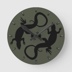 Lizard Clock Cute Reptile Art Lizard Wall Clock