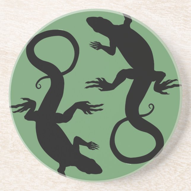 Lizard Coasters Reptile Art Decor Lizard Gifts (Front)
