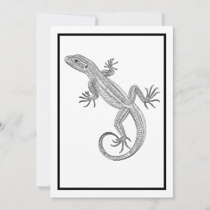 Lizard Coloring Card, Friendship Card