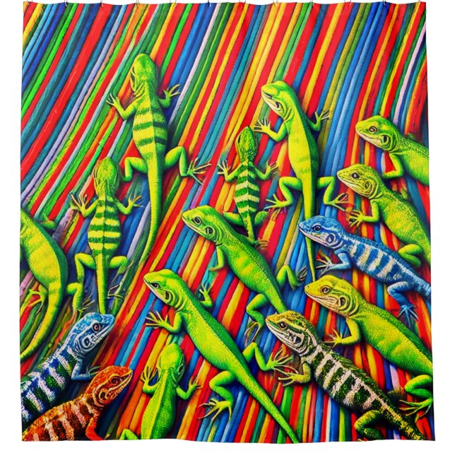 Lizard Design Shower Curtain (Front)