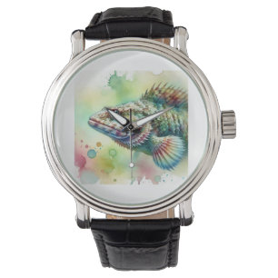 Lizard Fish 020924AREF150 - Watercolor Watch