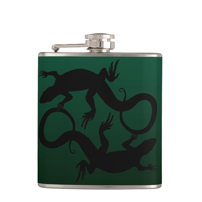 Lizard Flask Custom Reptile Lizard Art Drink Flask (Front)
