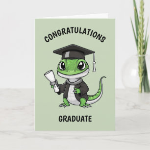 Lizard Gecko Graduation Personalised Card