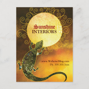 Lizard Holding the Sun Business Promotion Postcard