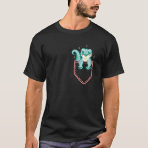 Lizard In Chest Pocket For Reptiles And Dragon Fan T-Shirt