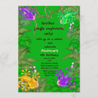 Lizard Jungle Birthday Invitation