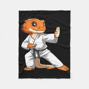Lizard Karate Bearded Dragon Owners Bearded Dragon Fleece Blanket