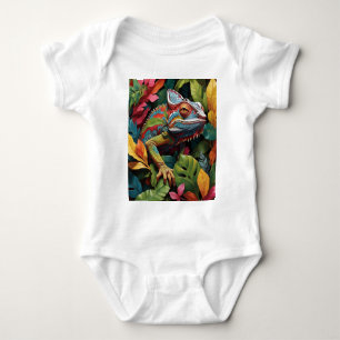 Lizard Leaves & Colour  Baby Bodysuit