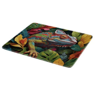 Lizard Leaves & Colour  Cutting Board