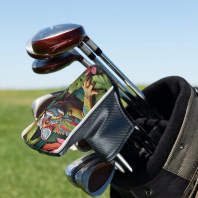 Lizard Leaves & Colour  Golf Head Cover (Lizard Golf Club Head Cover. D: 6"l x 5"w x 3"h Polyester, cotton. Fits most standard putters. 

)