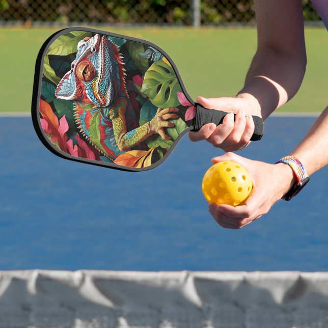 Lizard Leaves & Colour  Pickleball Paddle (Insitu)