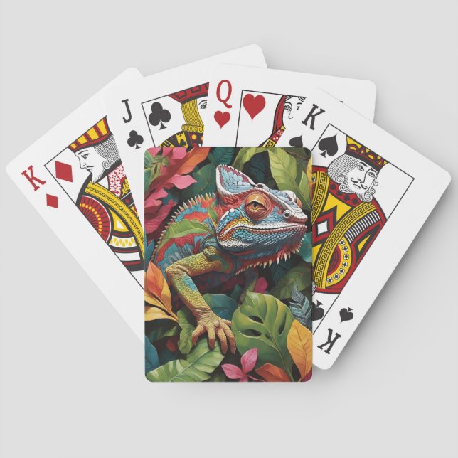 Lizard Leaves & Colour Playing Cards  (Back)
