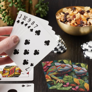 Lizard Leaves & Colour Playing Cards 