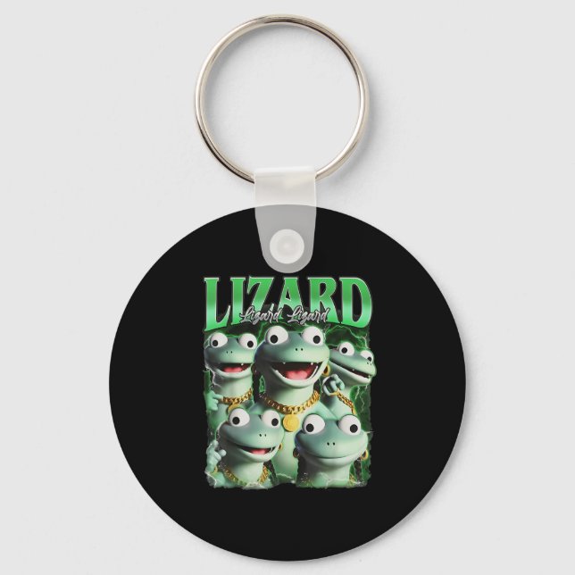 Lizard Lizard Lizard Funny Meme Lizard Bootleg Wei Key Ring (Front)