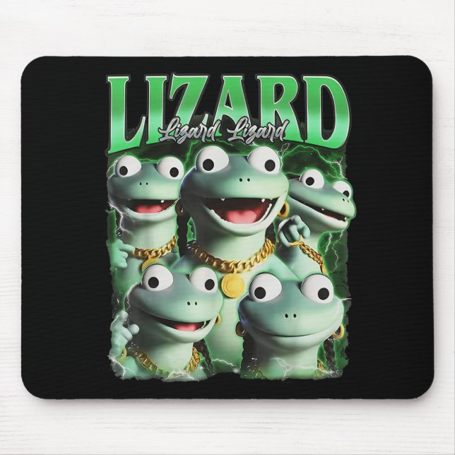 Lizard Lizard Lizard Funny Meme Lizard Bootleg Wei Mouse Pad (Front)
