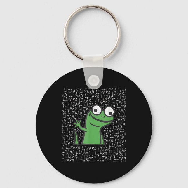 Lizard Lizard Lizard Funny Weirdcore Animal Meme G Key Ring (Front)