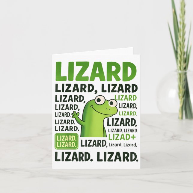 Lizard Lizard Lizard Shirt Funny Weirdcore Animal  Card (Front)
