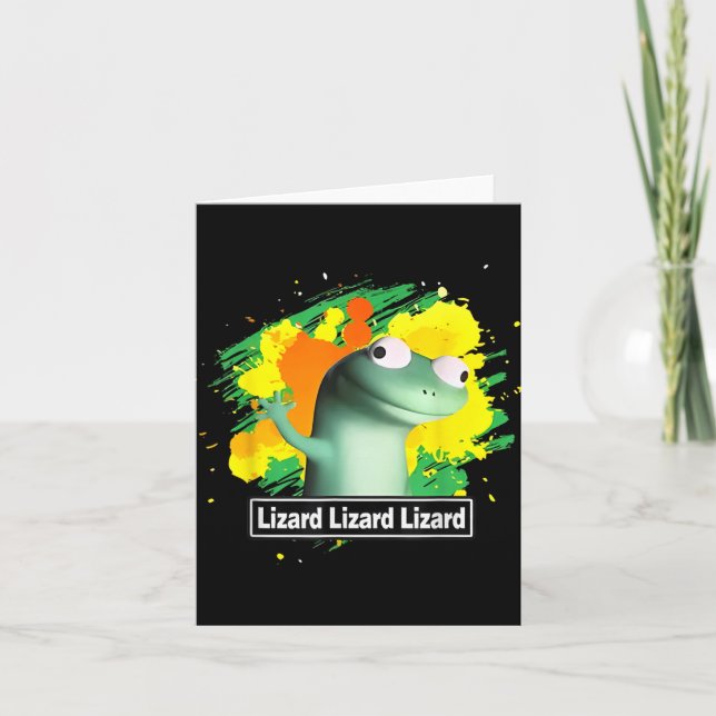 Lizard Lizard Lizard Shirt Funny Weirdcore Animal  Card (Front)