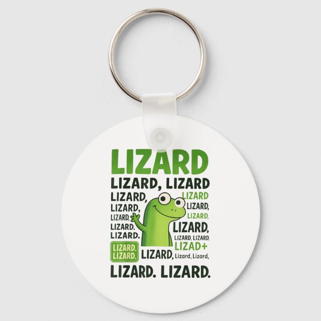 Lizard Lizard Lizard Shirt Funny Weirdcore Animal  Key Ring (Front)