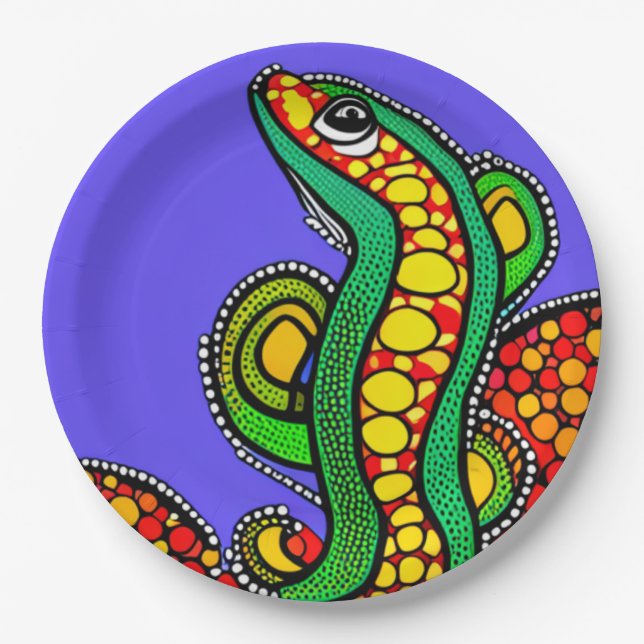 Lizard Love Paper Plate (Front)