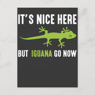 Lizard Lover Iguana Green Gecko Party Animal Pun Postcard