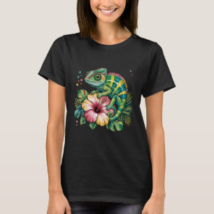 Lizard Lover Portrait Artwork Reptile Colorful Cha T-Shirt