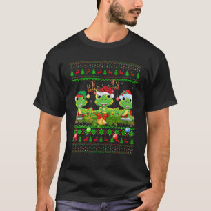 Lizard Lover Xmas Lighting Santa Ugly Lizard Chris T-Shirt