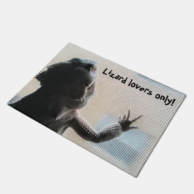 Lizard lovers only Cute Bearded Dragon Picture Doormat (Angled)