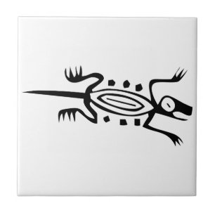 Lizard, Mexican hieroglyph(Maya) Ceramic Tile