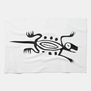 Lizard, Mexican hieroglyph(Maya) Tea Towel