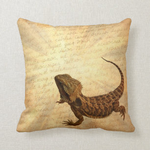 Lizard on a letter cushion
