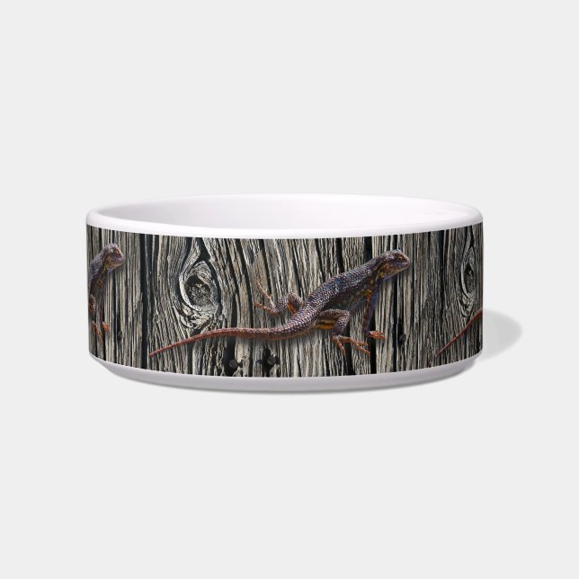 LIZARD ON WOOD BOWL (Front)