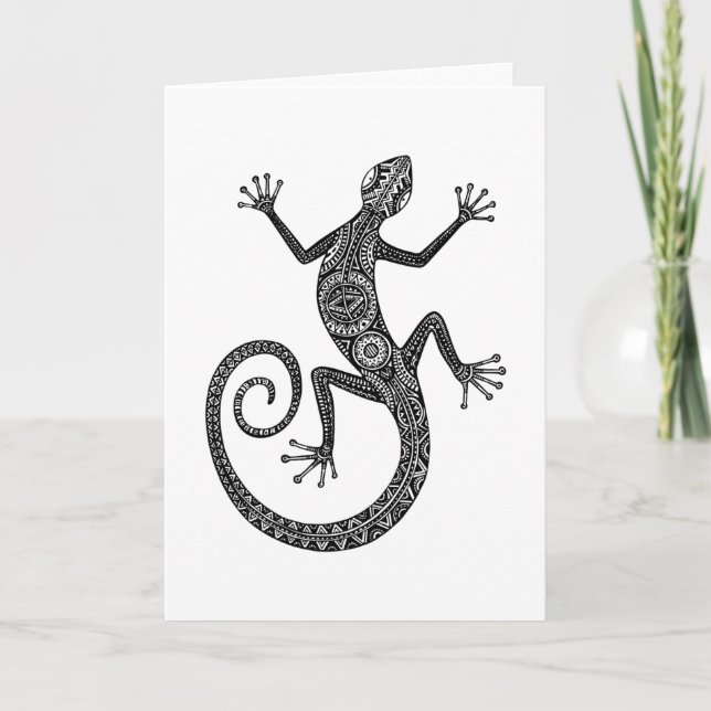 Lizard Or Salamander Doodle Card (Front)