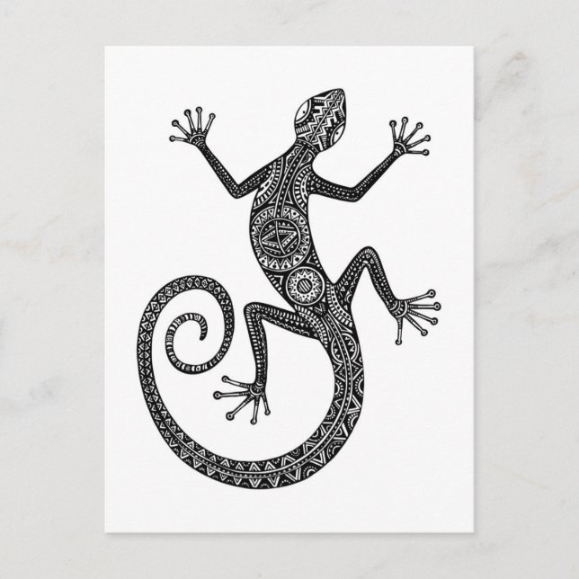 Lizard Or Salamander Doodle Postcard (Front)