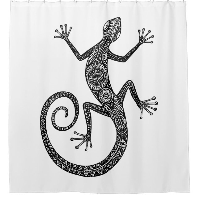 Lizard Or Salamander Doodle Shower Curtain (Front)