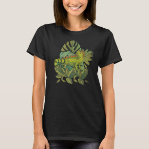 Lizard Reptile Animal Tropical Flowers Iguana T-Shirt