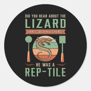 Lizard Reptile Reptiles Gecko Animal Funny Gift Classic Round Sticker