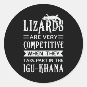Lizard Reptiles Reptile Gecko Animal Funny Gift Classic Round Sticker