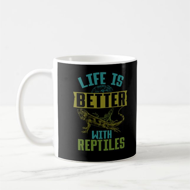 Lizard Snake Chameleon Reptiles Lover Coffee Mug (Left)