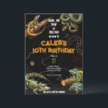 Lizard Snake Turtle Reptile Dark Birthday Party  Invitation<br><div class="desc">customise for your event</div>