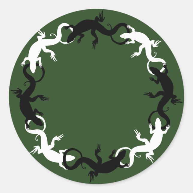 Lizard Stickers Cool Retro Reptile Art Stickers (Front)
