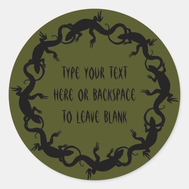 Lizard Stickers Personalised Lizard Art Stickers (Front)